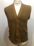 1960s Knitted Patterned Waistcoat - Size M