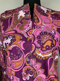 womens  vintage  Urban Village Vintage  urban village  summer dress  summer  string fastening  Pink  paisley inspired  maxi dress  hippie  full length  floral print  8  70s  70  1970s