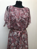 womens  vintage  Urban Village Vintage  urban village  summer  pink  maxi dress  long length dress  floral dress  dress  Debenhams  button front  back zip  70s