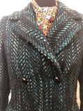 womens coat womens vintage Turquoise long coat Green double breasted coat double breasted blue Aquascutum 12 urban village vintage