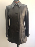 1960s Leather Jacket in Brown - Size 8