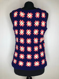 womens  vintage  Urban Village Vintage  urban village  tunic top  top  multi  MOD  knit  floral  blue  60s  1960s  12