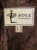 womens  Winter Coat  vintage  real fur  long coat  Leather detailing  Leather  fox fur  coat  brown  Avinue London Urban Village Vintage