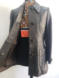 womens  vintage  Urban Village Vintage  Leather  jacket  dagger collar  8  70s  70  1970s