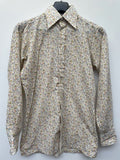 white  vintage  Urban Village Vintage  urban village  summer  Shirt  S  retro  Mens Shirts  mens  lightweight  floral  dagger collar  dagger  cream  Cotton  button down  button  70s  70  1970s