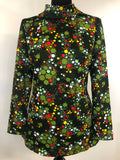 1960s Floral Print Tunic Top - Size UK 12