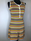 yellow  womens  white  vintage  Urban Village Vintage  San Biffore  playsuit  orange  multi  all in one  8  70s  1970s
