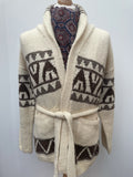 waist belt  vintage  Urban Village Vintage  urban village  starsky & hutch  patterned  pattern  mens  M  long sleeve  knitted  knit  cardigan  cardi  belted jacket  belted  belt  aztec print  aztec  70s  1970s