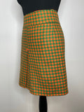 womens  vintage  Urban Village Vintage  urban village  Skirts  skirt  scooter  orange  modette  mod  Mini Skirt  mini  houndstooth  green  dogstooth  check  60s  60  1960s  1960