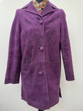 1960s Purple Suede Coat by Zohar - Size 14