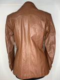 womens  vintage  Urban Village Vintage  urban village  top  shirt  rounded collar  retro  modette  MOD  long sleeves  long sleeve  leather  jacket  collar  brown  big collar  70s  70  1970s  10