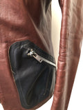 vintage  sears  Rare  Oxblood  mens  M  Leather  Jacket  Black  Beagle collar  70s  60s  1970s  1960s