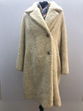 1960s Teddy Coat in Cream - Size UK 14