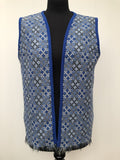 1960s Welsh Wool Waistcoat in Blue - Size 16