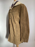 vintage  Urban Village Vintage  trucker jacket  trucker  Suede  sherpa  sheepskin  popper  pockets  Mens jacket  mens coat  L  jacket  brown  70s  70  1970s