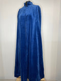 womens  vintage  velvet  S  one size  long cape  gothic  goth  cloak  cape  blue  8  70s  6  1970s  12  10