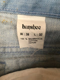womens  W28  vintage  Urban Village Vintage  urban village  straight cut  retro  pockets  L32  jeans  jean  flares  denim  Cotton  blue  70s  70  1970s  10