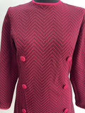 zig zag  womens  vintage  Urban Village Vintage  urban village  terlenka  pink  patterned dress  patterned  pattern  midi dress  midi  long sleeve  fitted waist  evening dress  evening  dress  decorative buttons  black stripes  black  back zip  12