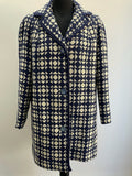 1960s Patterned Wool Winter Coat - Size 16
