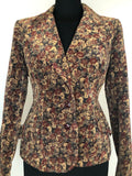 1970s Floral Print Blazer Jacket by Feminella - Size UK 10