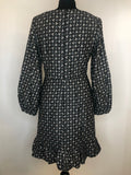 womens  vintage  Urban Village Vintage  Richard Shops  hippie  floral print  dress  ditsy  daisy  boho  black  balloon sleeves  70s  70  1970s  12