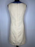 womens  white  vintage  short sleeved  retro  print dress  MOD  embroidered neckline  dress  60s  1960s  12
