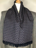 vintage  Urban Village Vintage  urban village  scarf  Paisley Print  paisley  Navy  MOD  mens  made in england  fringed  fringe  60s  1960s  100% Wool