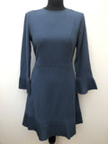 womens  vintage  Urban Village Vintage  summer dress  pleat sleeves  pleat detail  mini dress  long sleeve  dress  button front  blue  60s  1960s  10