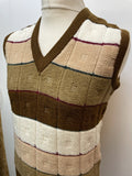 vintage  vest top  vest  v neck  Urban Village Vintage  urban village  terry towelling  square pattern  soul boy  sleeveless  patterned  pattern  mens  M  knitwear  knittex  knitted  knit  elasticated  brown  70s  1970s