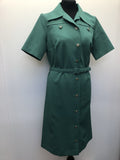 zip  womens  vintage  V-Neck  Urban Village Vintage  urban village  St Michael  printed dress  Green  dress  back zip  60s  1960s  14