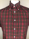 XL  vintage  Urban Village Vintage  urban village  slimfit  short sleeved  short sleeve  Shirt  Red  press stud fastening  press stud  MOD  mens  Dr Martens  collar  chest pockets  check shirt  check  button down  Brutus Trimfit