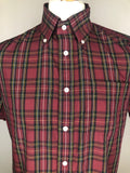 XL  vintage  Urban Village Vintage  urban village  slimfit  short sleeved  short sleeve  Shirt  Red  press stud fastening  press stud  MOD  mens  Dr Martens  collar  chest pockets  check shirt  check  button down  Brutus Trimfit