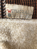 wool  womens  waistcoat  vintage  tunic  S  MOD  M  check  cape  brown  60s  1960s urban village vintage