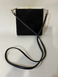 Vintage 1970s Black Velvet Small Square Evening Shoulder Box Bag