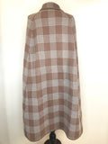 wool  womens  wetherall  waistcoat  vintage  S  MOD  gingham  cape  brown  blue  60s  1960s