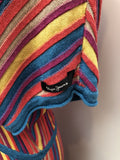 womens  v-neck  Urban Village Vintage  Tall  Stripes  signature stripe  short sleeve  retro  Pepe Jeans  multi  midi dress  midi  L  dress  14  12-14  12