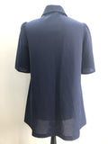 womens  vintage  Urban Village Vintage  top  short sleeve  Blue  blouse  Beagle collar  70s  1970s  12