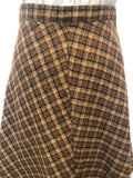 womens  vintage  Urban Village Vintage  urban village  Skirts  skirt  check skirt  brown  a line  70s  1970s  10