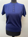 1960s Knitted Top in Blue - Size 10
