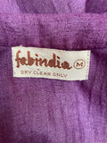 vintage  Urban Village Vintage  urban village  trim detail  silk  S  retro  purple  psychedelic  psych  mens  long sleeve  lightweight  Indian  hook and eye  hippy  hippie  high neck  fabrindia  60s  1960s