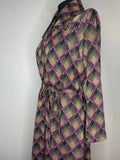 womens  vintage  velvet  Urban Village Vintage  urban village  purple dress  purple  pointed collar  party dress  maxi dress  maxi  lurex  long sleeve  long length dress  large collar  green  gold  dress  collar  belted  70s  1970s  12