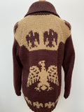 1970s Starsky Style Knitted Cardi with Thunderbird Design - M