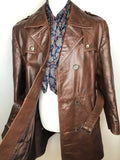 vintage  Urban Village Vintage  urban village  suede and leathercraft limited  pockets  mens  made in england  long sleeve  Leather Jacket  Leather  L  jacket  coat  brown  Belted waist  belted jacket  belted  belt  70s  1970s