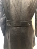 womens jacket  womens  vintage  Urban Village Vintage  rabbit  leather  fur collar  fitted  black  70s  1970s  10