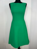 vintage  sleeveless  pure new wool  MOD  Green  dress  back zip  8  60s  1960s