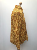 vintage  Urban Village Vintage  urban village  top  Shirt  Printed T-Shirt  printed shirt  printed  print  orange  Mens Shirts  mens  long sleeves  Long sleeved top  long sleeve  Lens  floral shirt  floral  dagger collar  button  70s  1970s
