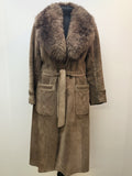 Womens Vintage 1960s / 1970s Sheepskin Coat by - Brown - Size 10 - Urban Village Vintage