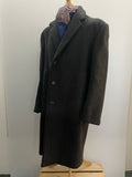 Mens 1950s Grey Herringbone Single Breasted Genuine Crombie Coat - Size XL