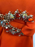 womens  vintage  Urban Village Vintage  scoop neck  scoop back  party  orange  new year  maxi dress  maxi  low back  long sleeved  long dress  jewelled  glamorous  glam  evening  dress  70s  60s  1970s  1960s  10