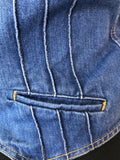 womens  waistcoat  vintage  Urban Village Vintage  urban village  sleevless  sleeveless  jean  Jacket  fitted  Falmers  denim  blue  70s  70  1970s  12